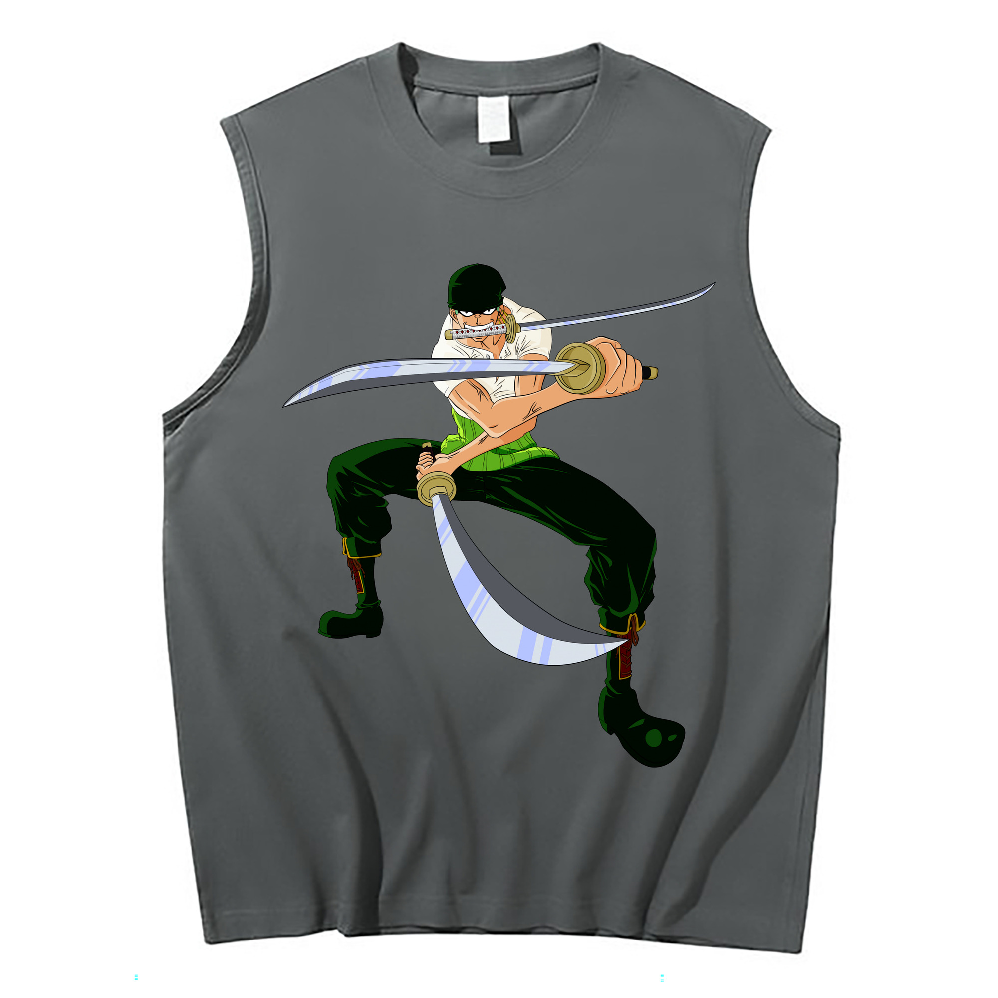 ワンピース ロロノア・ゾロ ONE PIECE Roronoa Zoro コットン100％タンクトップ（フロントプリント）